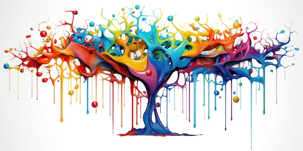 AI Generato AI Generativo Acquerello pittura a olio disegno schizzo arte tela albero