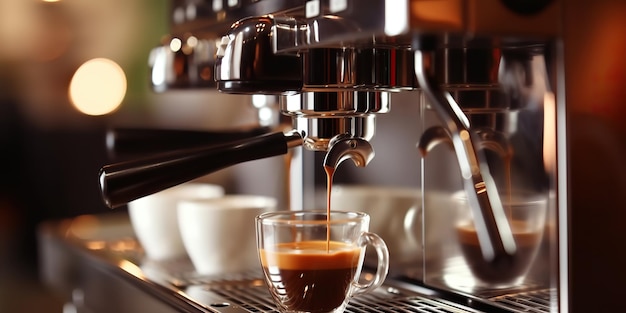 AI Generato AI Generativo Caffè espresso in acciaio macchina barista bar ristorante Graphic Art