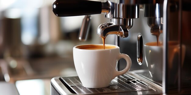 AI Generato AI Generativo Caffè espresso in acciaio macchina barista bar ristorante Graphic Art