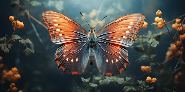 AI Generato AI Generativo Falena lunare farfalla mosca insetto bug Bella notte volante magico