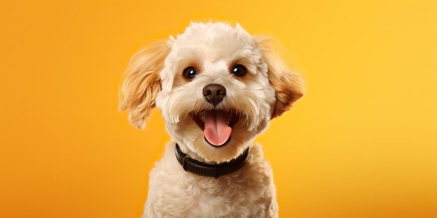 AI Generato AI Generativo Felice cita sorriso cane volto frontale ritratto frontale Cibo per animali da compagnia