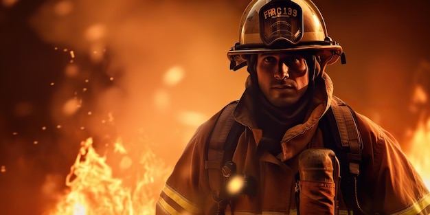 AI Generato AI Generativo Foto illustrazione del reparto di soccorso uomo vigile del fuoco vigile del fuoco