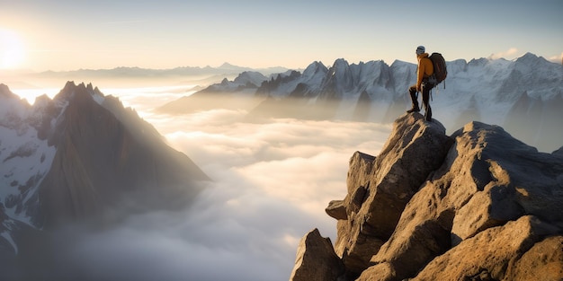 AI Generato AI Generativo Foto illustrazione dell'avventura esplora la montagna La vita alpinistica