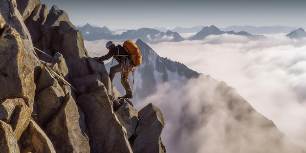 AI Generato AI Generativo Foto illustrazione dell'avventura esplora la montagna La vita alpinistica