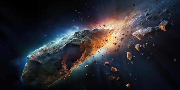 AI Generato AI Generativo Galassia spazio esterno volo asteroide universo galassia pericolo catastrofe Arte grafica