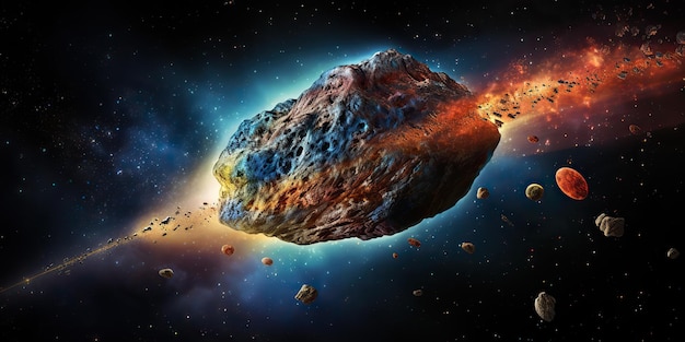 AI Generato AI Generativo Galassia spazio esterno volo asteroide universo galassia pericolo catastrofe Arte grafica