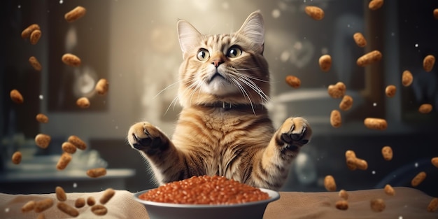 AI Generato AI Generativo Gatto promozione cibo per animali da compagnia Negozio di marketing