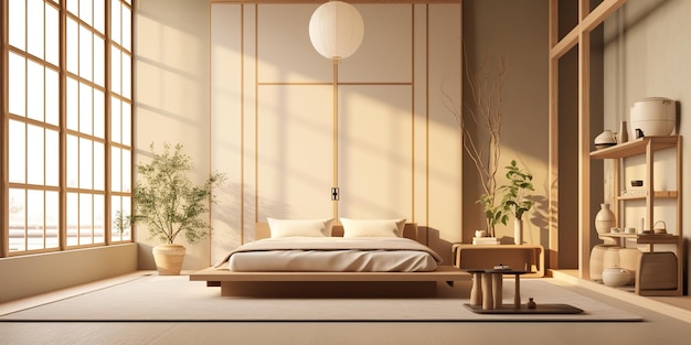 AI Generato AI Generativo Giappone design in stile japandi casa appartamento soggiorno interno al coperto