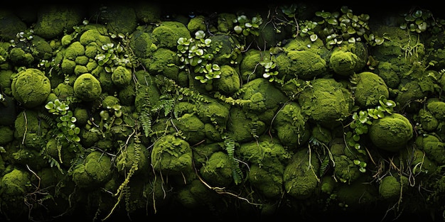 AI generato AI generativo Mossy moss consistenza umida superficie decorazione di sfondo natura