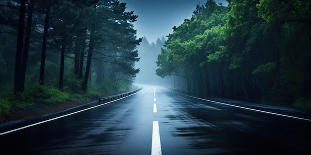 AI generato AI generativo Natura all'aperto paesaggio foresta albero strada autostrada percorso paesaggio