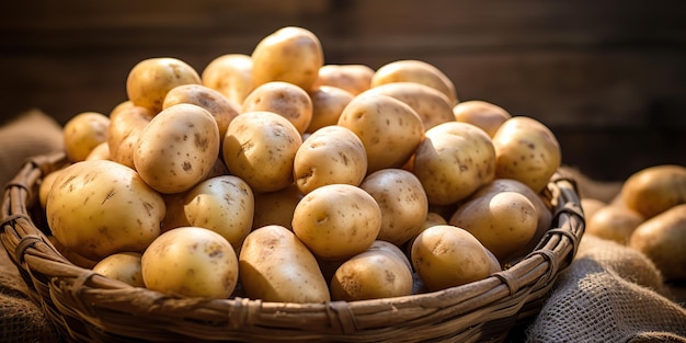 AI Generato AI Generativo Patate fresche, biologiche, ecologiche, vegetali, farina naturale