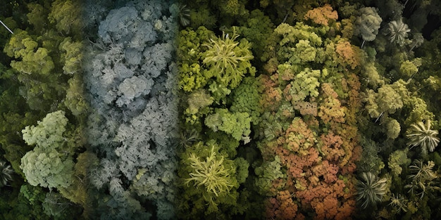AI generato AI generativo verde fresco amazon tropicale top drone vista pianta del paesaggio