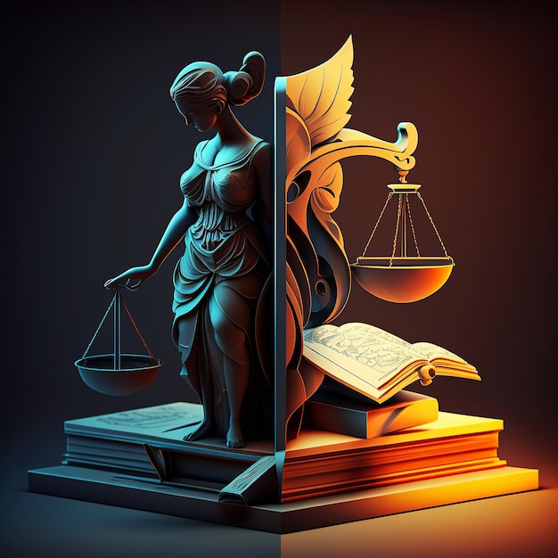 Ai generato illustrazione Dea greca Themis Concetto di uguaglianza nella giustizia