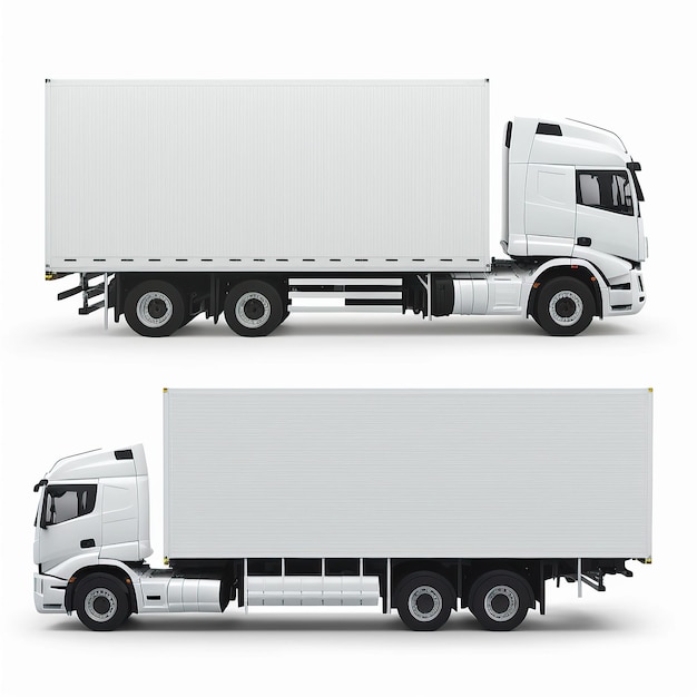 Ai generato illustrazione del camion di consegna del carico su sfondo bianco