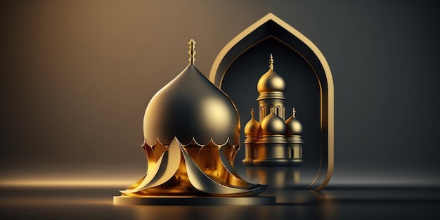 Ai generato illustrazione della moschea musulmana
