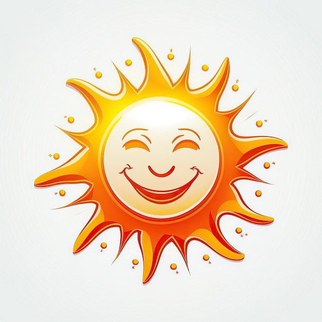 Ai generato illustrazione di un sole con volto sorridente
