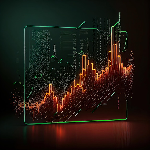 Ai ha generato il grafico del grafico del bastone della candela di affari del commercio di investimento del mercato azionario