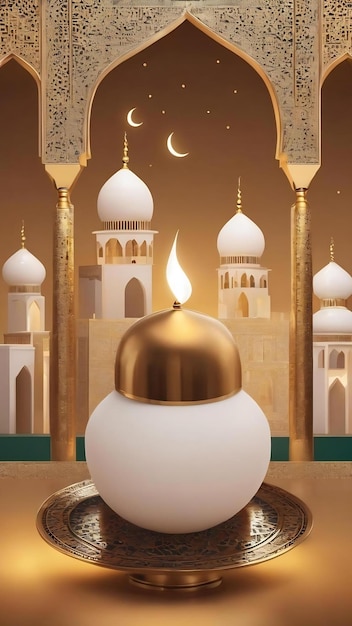 Ai ha generato un'illustrazione di stile minimalista per il saluto del Ramadan