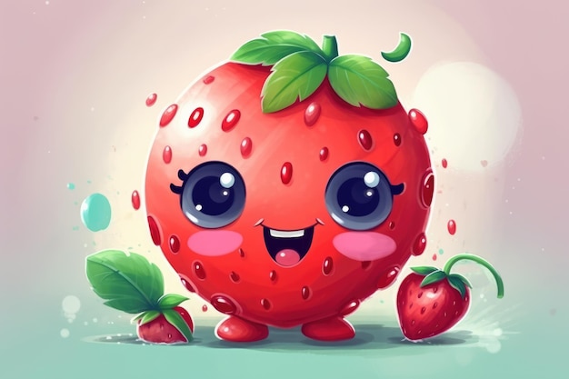 Ai illustrazione di arte concettuale cute fragola generativa ai