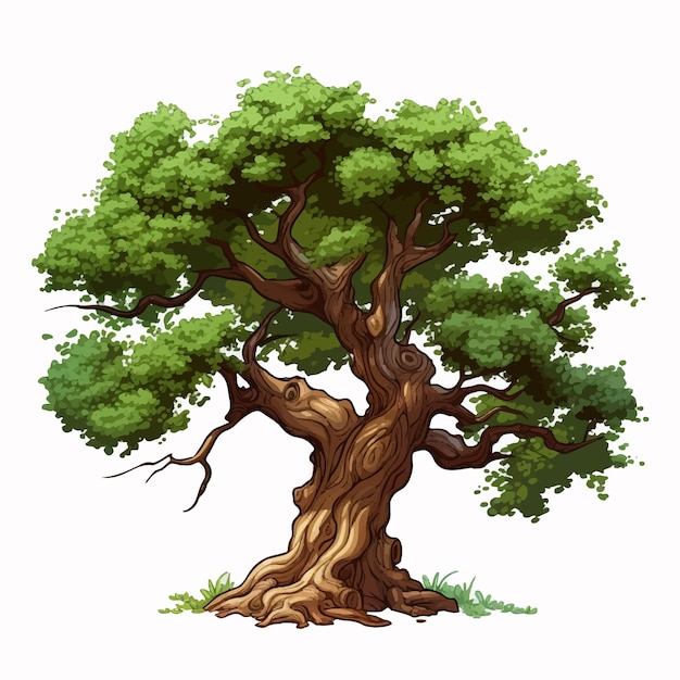AI Illustrazione realistica dell'albero verde sullo sfondo bianco