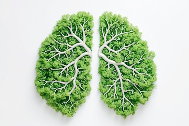 Ai Polmoni generativi fatti di foglie verdi degli alberi