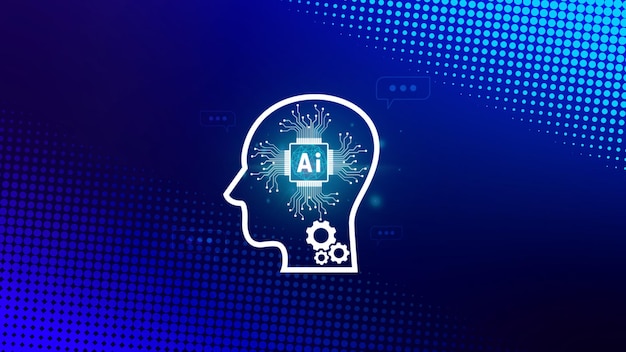 Ai tech grafico virtuale Internet globale connettersi con AI Intelligenza artificiale utilizzando il prompt dei comandi per genera qualcosa trasformazione tecnologica futuristica