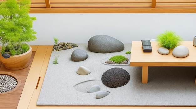 AI Workspace Zen Garden In che modo il tuo ufficio in casa promuove la consapevolezza e il relax