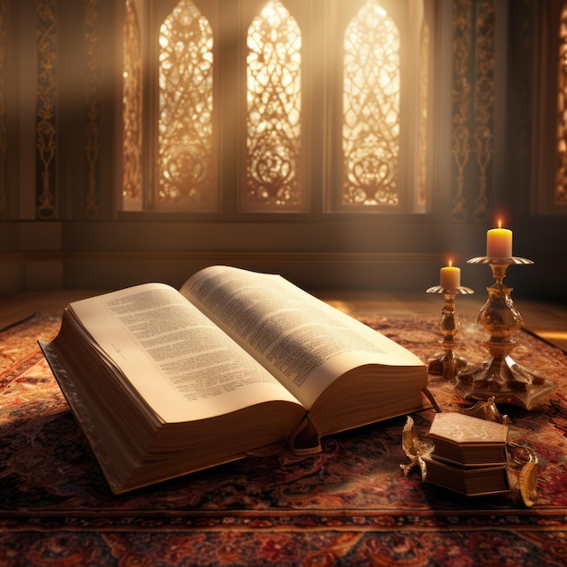 Al Corano Libro Sacro dell'IslamGif animato in stile 3D