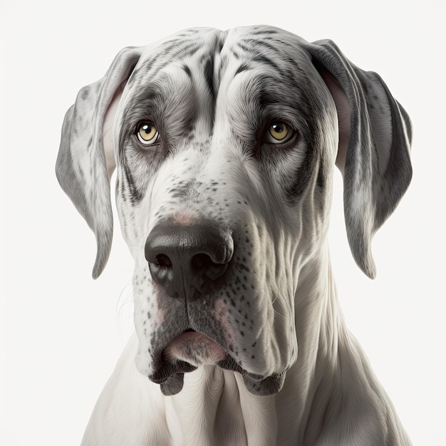 Alano cane isolato su sfondo bianco IA generativa