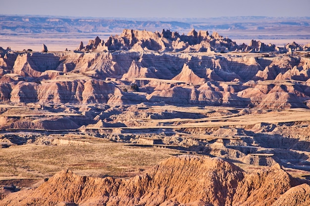 Alba e ombre drammatiche su Badlands South Dakota