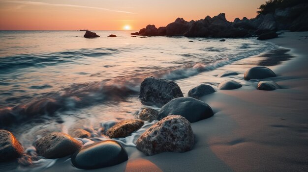 Alba serena sulla spiaggia