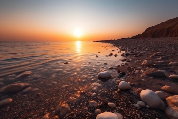 Alba sulla spiaggia del Mar Rosso