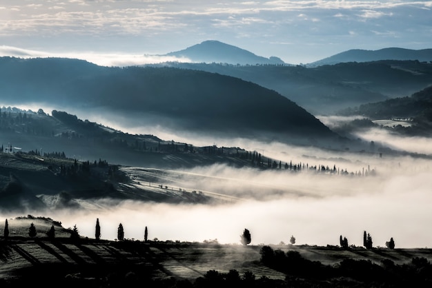 Alba sulla Val d'Orcia