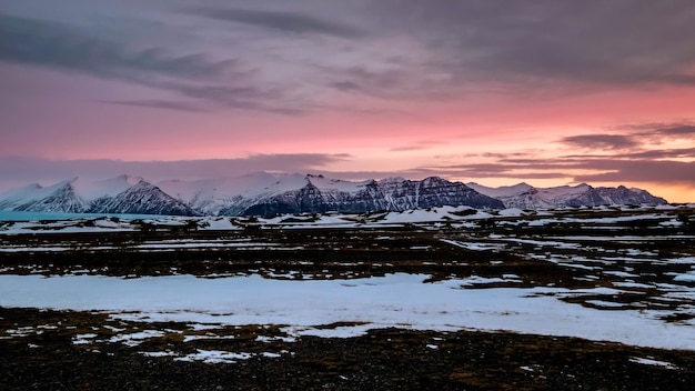 Alba vicino a Jokulsarlon