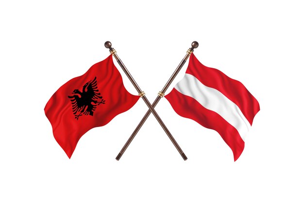 Albania contro Austria Two Flags