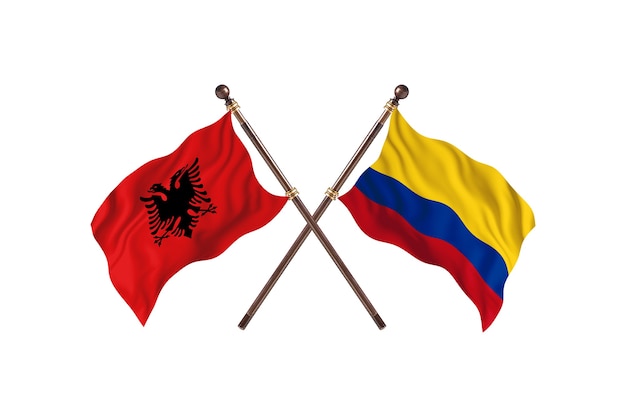 Albania contro Colombia Two Flags