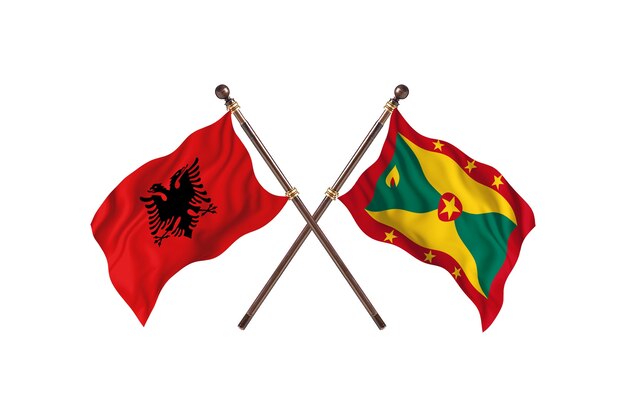 Albania contro Grenada Two Flags