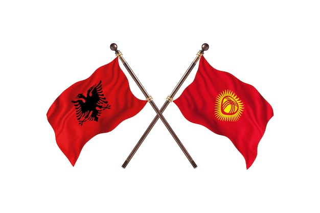 Albania contro Kirghizistan Two Flags