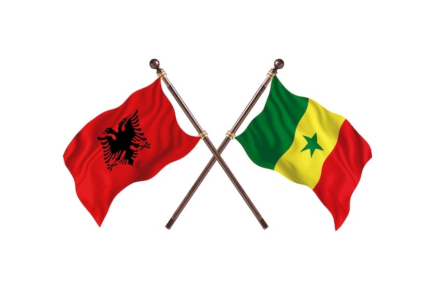 Albania contro Senegal Two Flags