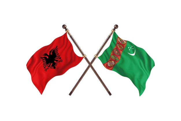 Albania contro Turkmenistan Two Flags