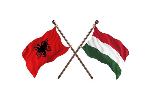 Albania contro Ungheria Two Flags