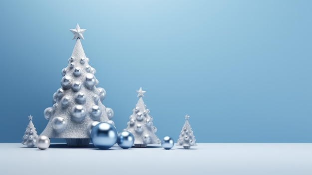 Alberi di Natale carini in stile 3D con decorazioni di Natale felice elemento comeliness