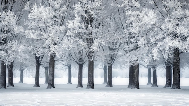 Alberi innevati d'inverno