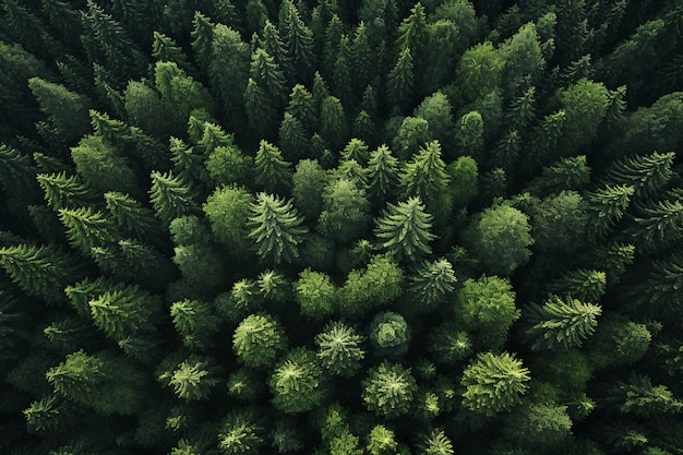 Alberi nella foresta dall'alto Ai generativa