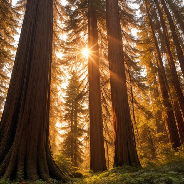 alberi nella foresta