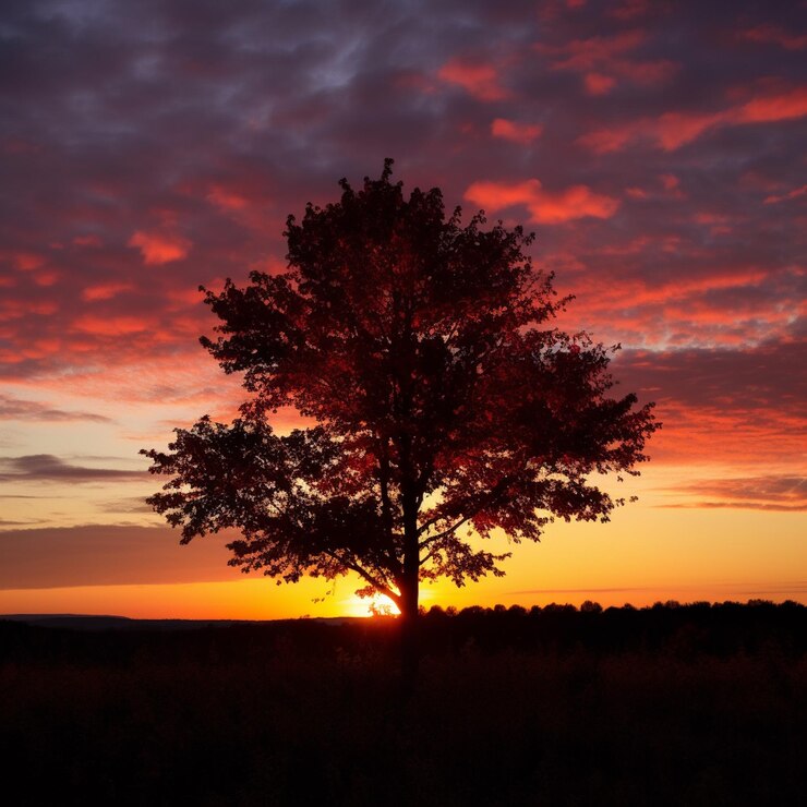 albero al tramonto alba paesaggio albero silhouette natura
