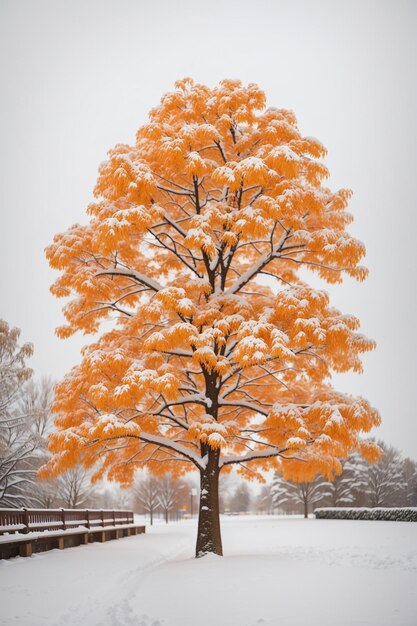 albero colore arancione e albero colore rosa