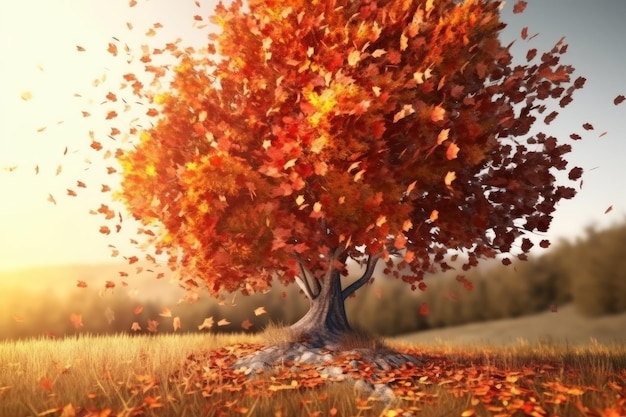 Albero di autunno rosso Genera Ai