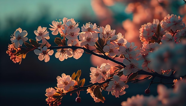 Albero di fiori di ciliegio primavera Ai generato