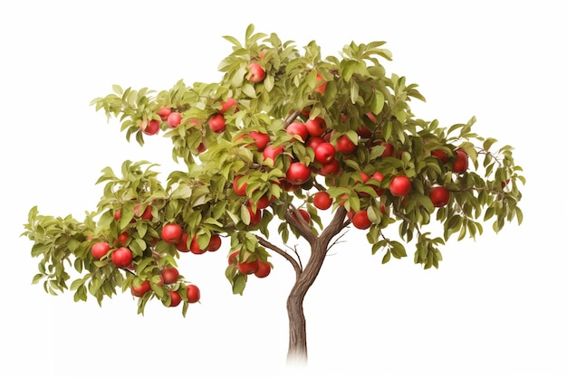 Albero di mele rosse deliziose dolci e succose